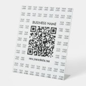 Direct Creëer scanbare QR-code en Logo-patroon Reclamebord Met Voetstuk (Voorkant)