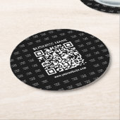 Direct Creëer scanbare QR-code en Logo-patroon Ronde Kartonnen Onderzetter (Gebogen)