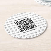 Direct Creëer scanbare QR-code en Logo-patroon Ronde Kartonnen Onderzetter (Gebogen)
