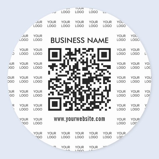 Direct Creëer scanbare QR-code en Logo-patroon Ronde Sticker
