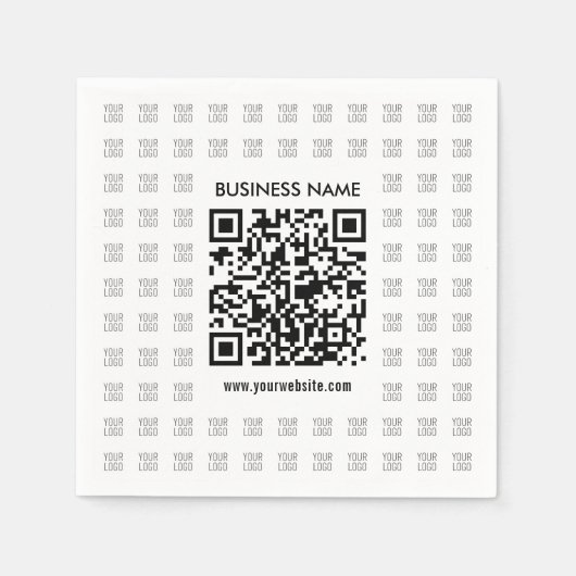 Direct Creëer scanbare QR-code en Logo-patroon Servet (Voorkant)