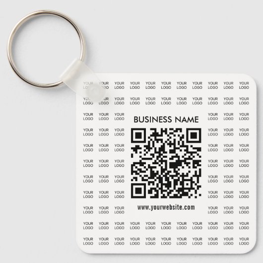 Direct Creëer scanbare QR-code en Logo-patroon Sleutelhanger (Voorkant)