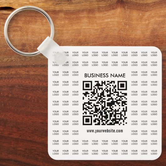 Direct Creëer scanbare QR-code en Logo-patroon Sleutelhanger (Voorkant)