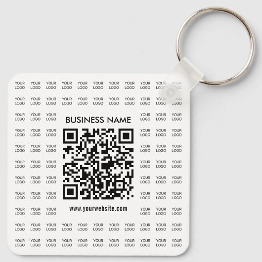 Direct Creëer scanbare QR-code en Logo-patroon Sleutelhanger (Achterkant)