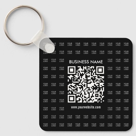 Direct Creëer scanbare QR-code en Logo-patroon Sleutelhanger (Voorkant)