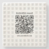 Direct Creëer scanbare QR-code en Logo-patroon Stenen Onderzetter (Voorkant)
