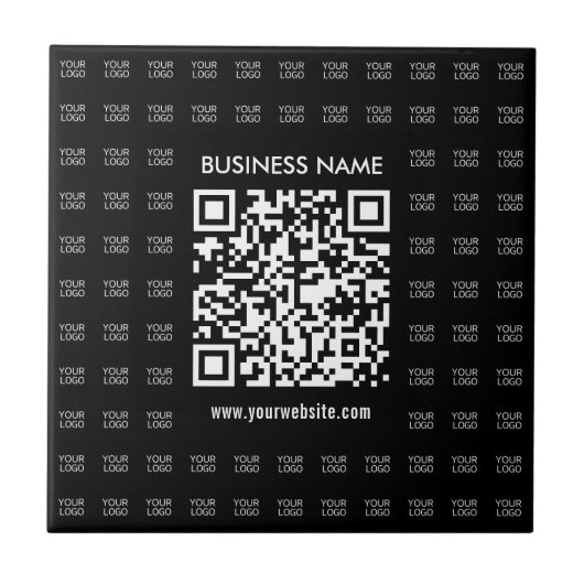 Direct Creëer scanbare QR-code en Logo-patroon Tegeltje (Voorkant)