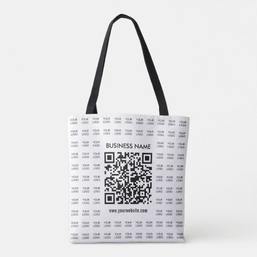 Direct Creëer scanbare QR-code en Logo-patroon Tote Bag (Achterkant)