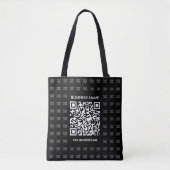 Direct Creëer scanbare QR-code en Logo-patroon Tote Bag (Voorkant)