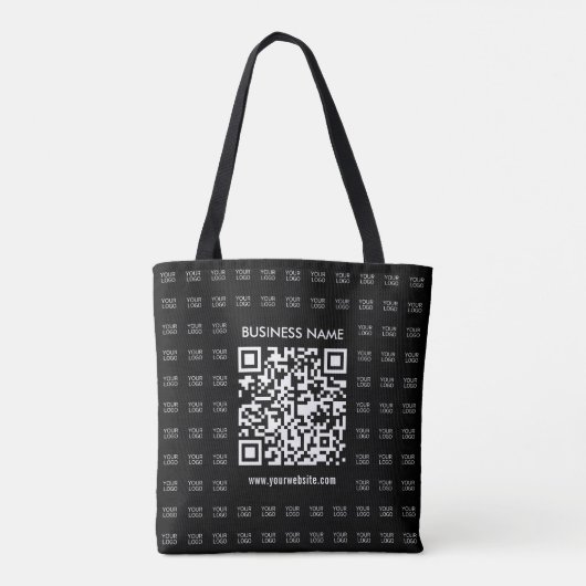 Direct Creëer scanbare QR-code en Logo-patroon Tote Bag (Achterkant)