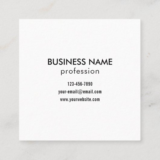 Direct Creëer scanbare QR-code en Logo-patroon Vierkante Visitekaartje (Achterkant)