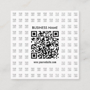 Direct Creëer scanbare QR-code en Logo-patroon Vierkante Visitekaartje