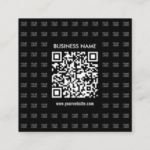 Direct Creëer scanbare QR-code en Logo-patroon Vierkante Visitekaartje