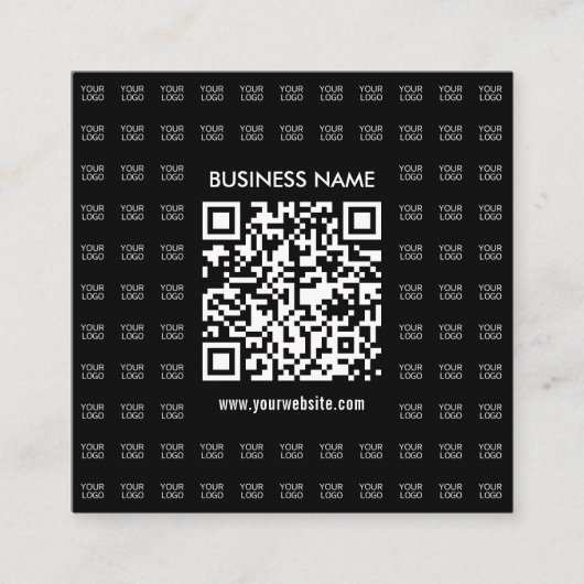 Direct Creëer scanbare QR-code en Logo-patroon Vierkante Visitekaartje (Voorkant)