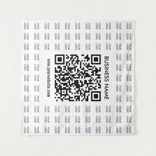 Direct Creëer scanbare QR-code en Logo-patroon Wandkleed (Voorkant (horizontaal))