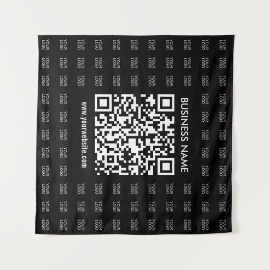 Direct Creëer scanbare QR-code en Logo-patroon Wandkleed (Voorkant (horizontaal))