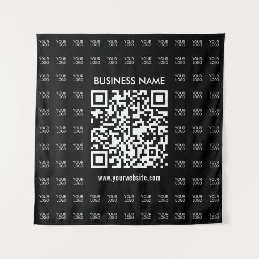 Direct Creëer scanbare QR-code en Logo-patroon Wandkleed (Voorkant)