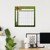 DIRECT DOWNLOAD Voetbal Squares Weddenschap Spel Poster (Thuiskantoor)