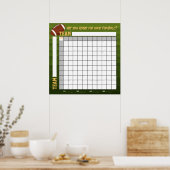 DIRECT DOWNLOAD Voetbal Squares Weddenschap Spel Poster (Keuken)