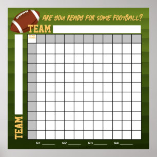 DIRECT DOWNLOAD Voetbal Squares Weddenschap Spel Poster