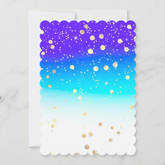 Direct downloaden Afstuderen Gold Blue Spark Kaart (Achterkant)