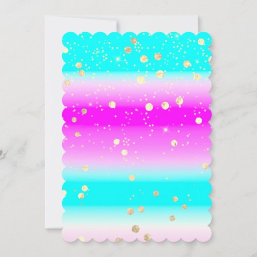 Direct downloaden Afstuderen Partij Gold Pink Blue Kaart (Achterkant)