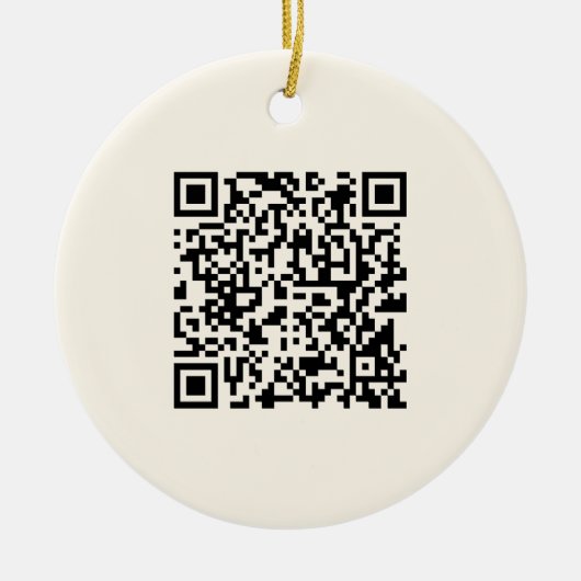 Direct een QR-code Creëer | Bewerkbaar op wit Keramisch Ornament (Voorkant)