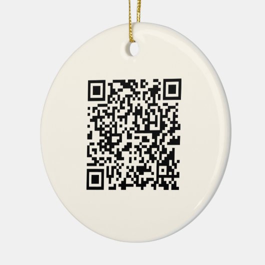 Direct een QR-code Creëer | Bewerkbaar op wit Keramisch Ornament (Links)