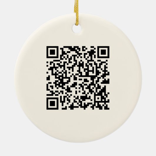 Direct een QR-code Creëer | Bewerkbaar op wit Keramisch Ornament (Achterkant)