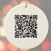 Direct een QR-code Creëer | Bewerkbaar op wit Keramisch Ornament