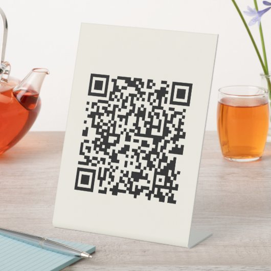 Direct een QR-code Creëer | Bewerkbaar op wit Reclamebord Met Voetstuk (Insitu)