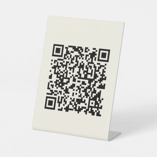 Direct een QR-code Creëer | Bewerkbaar op wit Reclamebord Met Voetstuk (Voorkant)