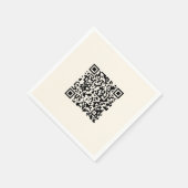 Direct een QR-code Creëer | Bewerkbaar op wit Servet (Hoek)
