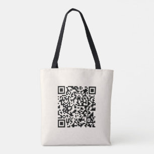 Direct een QR-code Creëer Bewerkbaar op wit Tote Bag