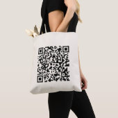 Direct een QR-code Creëer | Bewerkbaar op wit Tote Bag (Dichtbij)