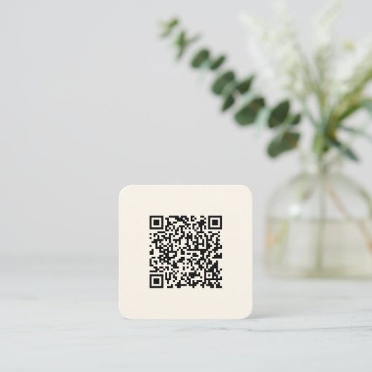 Direct een QR-code Creëer | Bewerkbaar op wit Vierkante Visitekaartje (Staand voorkant)
