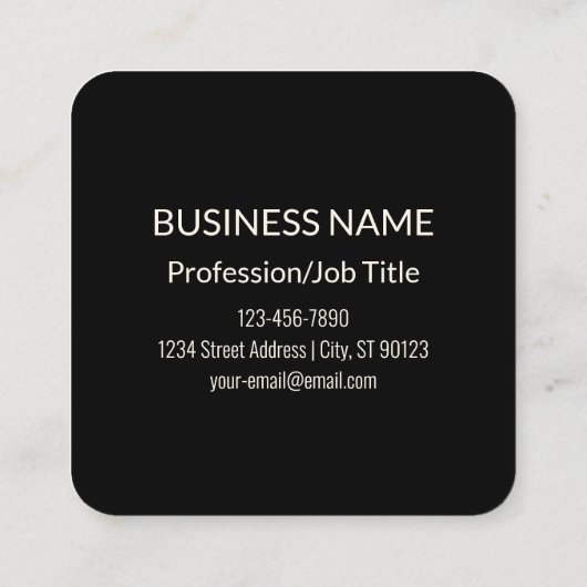 Direct een QR-code Creëer | Bewerkbaar op wit Vierkante Visitekaartje (Achterkant)