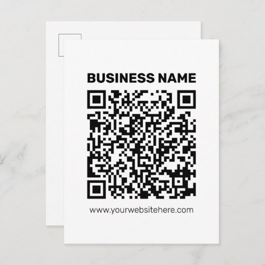 Direct een QR-code Creëer voor elk websiteadres Briefkaart (Voorkant / Achterkant)