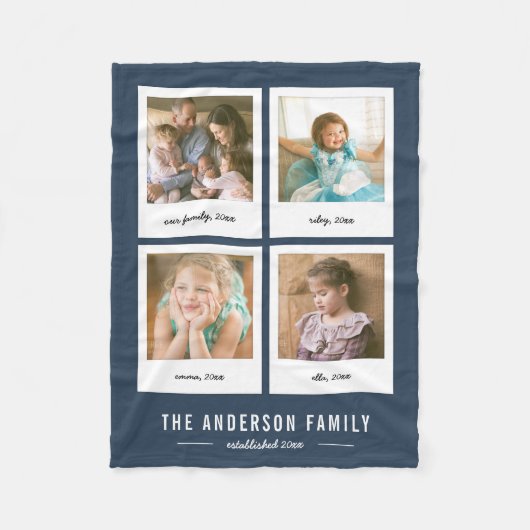 Direct fotocollage bewerkbare achtergrondkleur fleece deken (Voorkant)