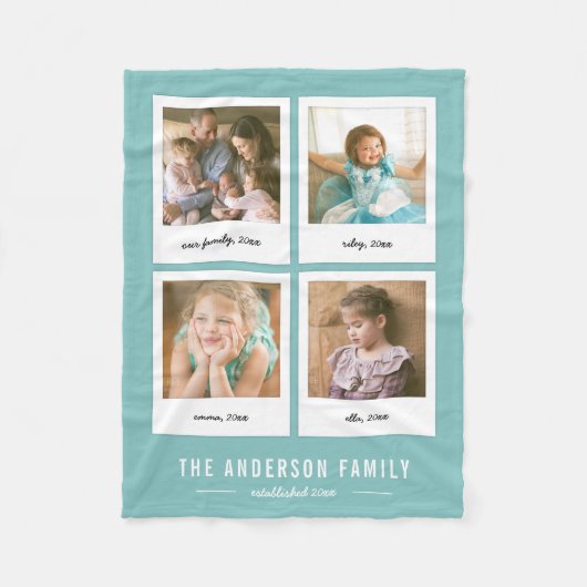 Direct fotocollage bewerkbare achtergrondkleur fleece deken (Voorkant)