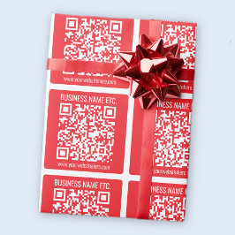 Direct je eigen QR-code Creëer | Bewerkbaar rood Cadeaupapier