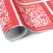 Direct je eigen QR-code Creëer | Bewerkbaar rood Cadeaupapier (Rol Hoek)