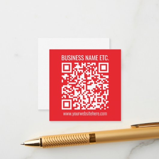 Direct je eigen QR-code Creëer | Bewerkbaar rood Informatiekaartje (Voorkant / Achterkant in situ)