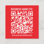 Direct je eigen QR-code Creëer | Bewerkbaar rood Informatiekaartje (Voorkant)