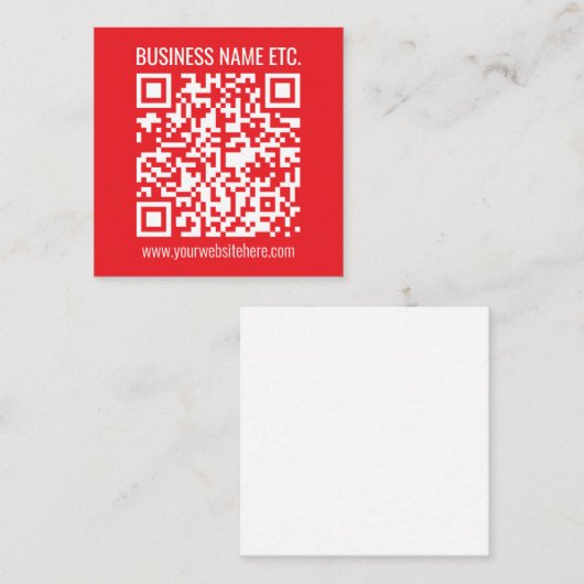 Direct je eigen QR-code Creëer | Bewerkbaar rood Informatiekaartje (Voorkant / Achterkant)