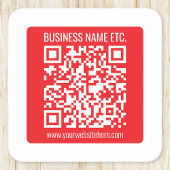Direct je eigen QR-code Creëer | Bewerkbaar rood Kartonnen Onderzetters