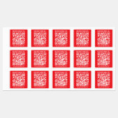 Direct je eigen QR-code Creëer | Bewerkbaar rood Labels (Vel)