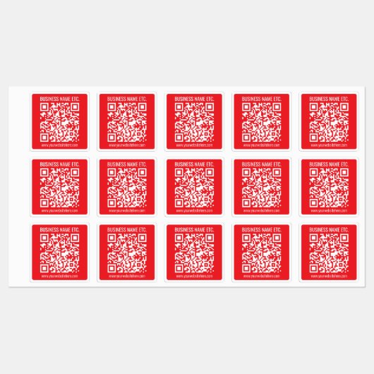 Direct je eigen QR-code Creëer | Bewerkbaar rood Labels (Vel)