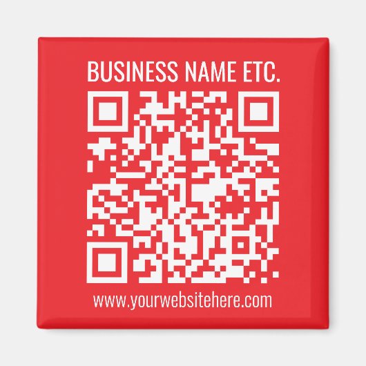 Direct je eigen QR-code Creëer | Bewerkbaar rood Magneet (Voorkant)