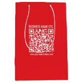 Direct je eigen QR-code Creëer | Bewerkbaar rood Medium Cadeauzakje (Voorkant)